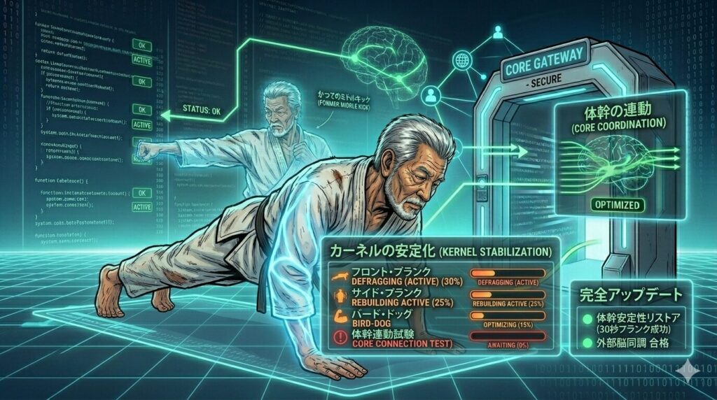 体幹コア 再構築 カーネル安定化 フロントプランク 50代エンジニア キックボクシング 肉体再起動計画