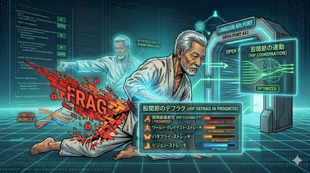 股関節デフラグ 柔軟性リストア 50代エンジニア キックボクシング 肉体再起動計画
